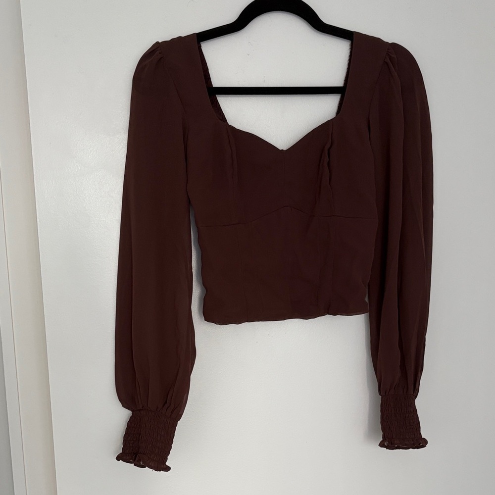 Abercrombie Sheer Long Sleeve Top